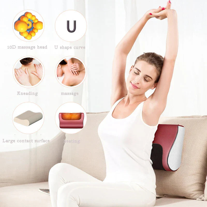 Bizzy Mart™ Red Pillow Massager – جهاز تدليك الوسادة الحمراء
